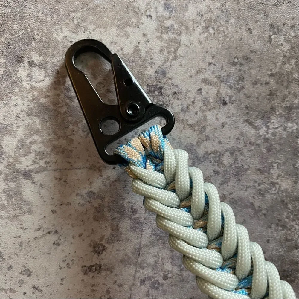 Paracord Keychain NEW Handmade USA North Carolina Blue Gray Sporty